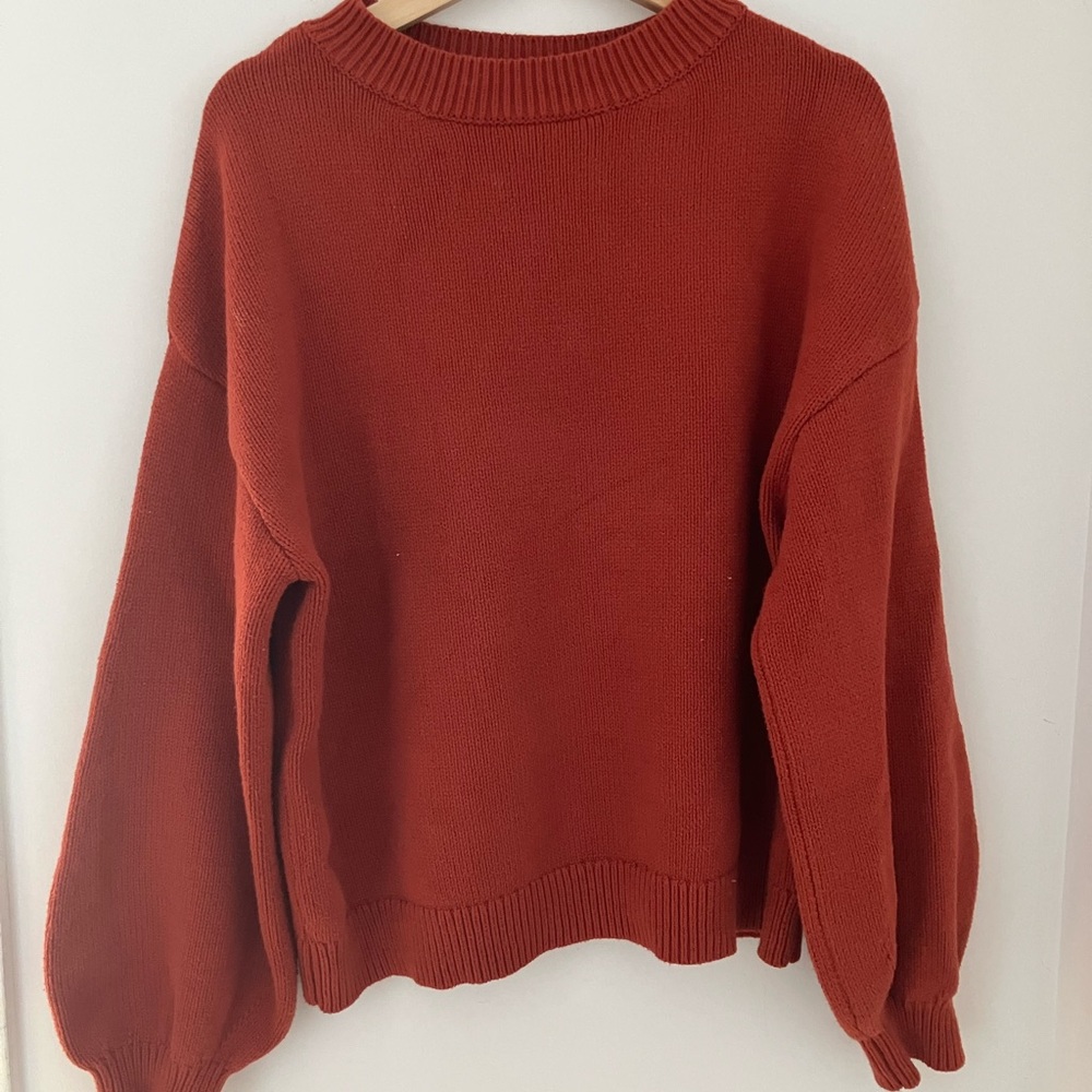Cozy Rust Crew Neck Sweater